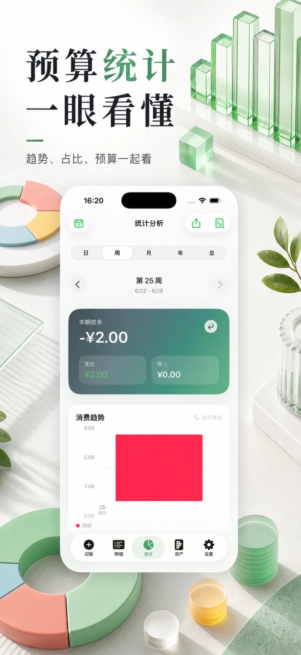 记笔账 - 格林账单预算统计界面