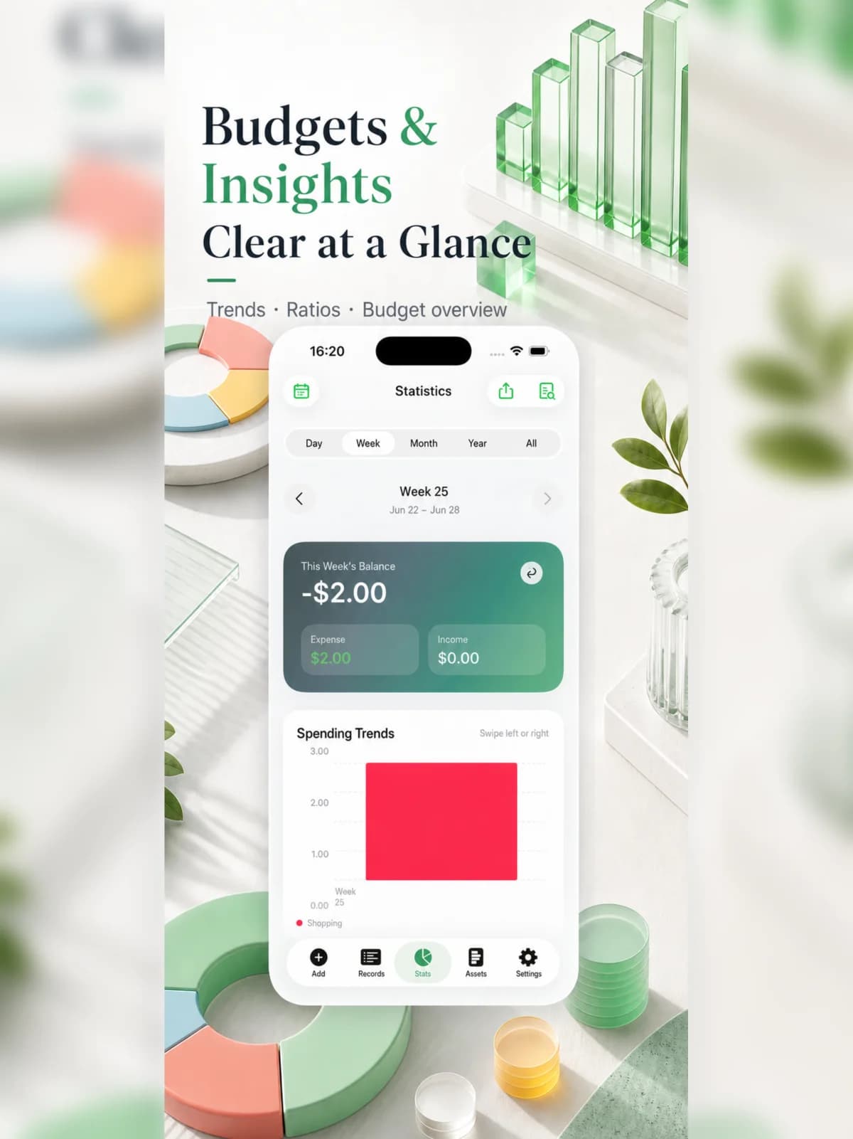 GreenBills budget insights on iPad